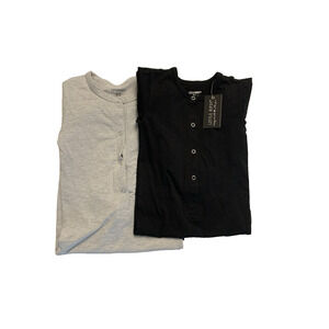 Little Bipsy Collection Unisex Snap-Up Romper Lot of 2 Size 2T Black Gray NEW